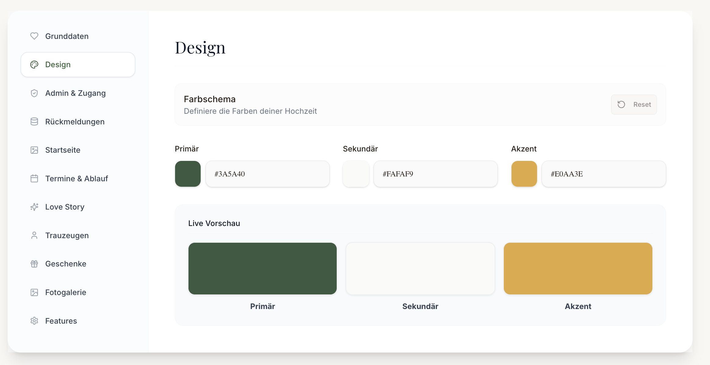 Design Konfiguration